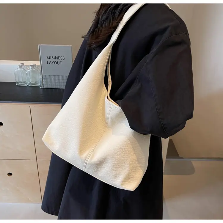 White Large-Capacity Soft-Sided Shoulder Bag — feature 27