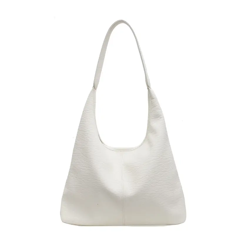 White Large-Capacity Soft-Sided Shoulder Bag - Image 2