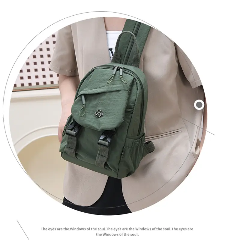 Japanese Style Backpack Yellow Pink Single Shoulder Crossbody — feature 17