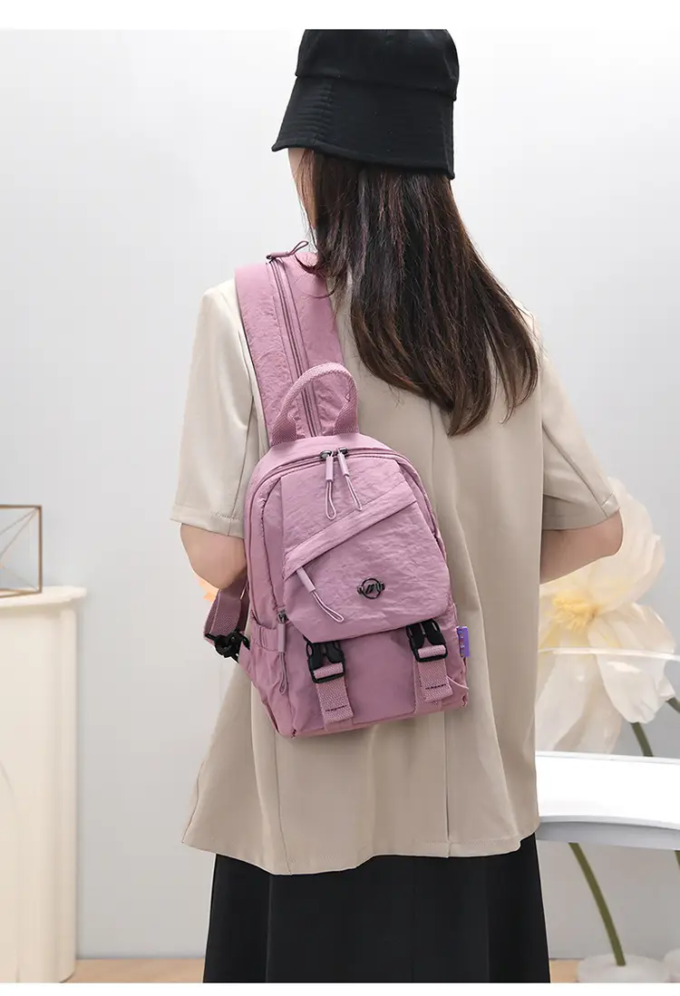 Japanese Style Backpack Yellow Pink Single Shoulder Crossbody — feature 19