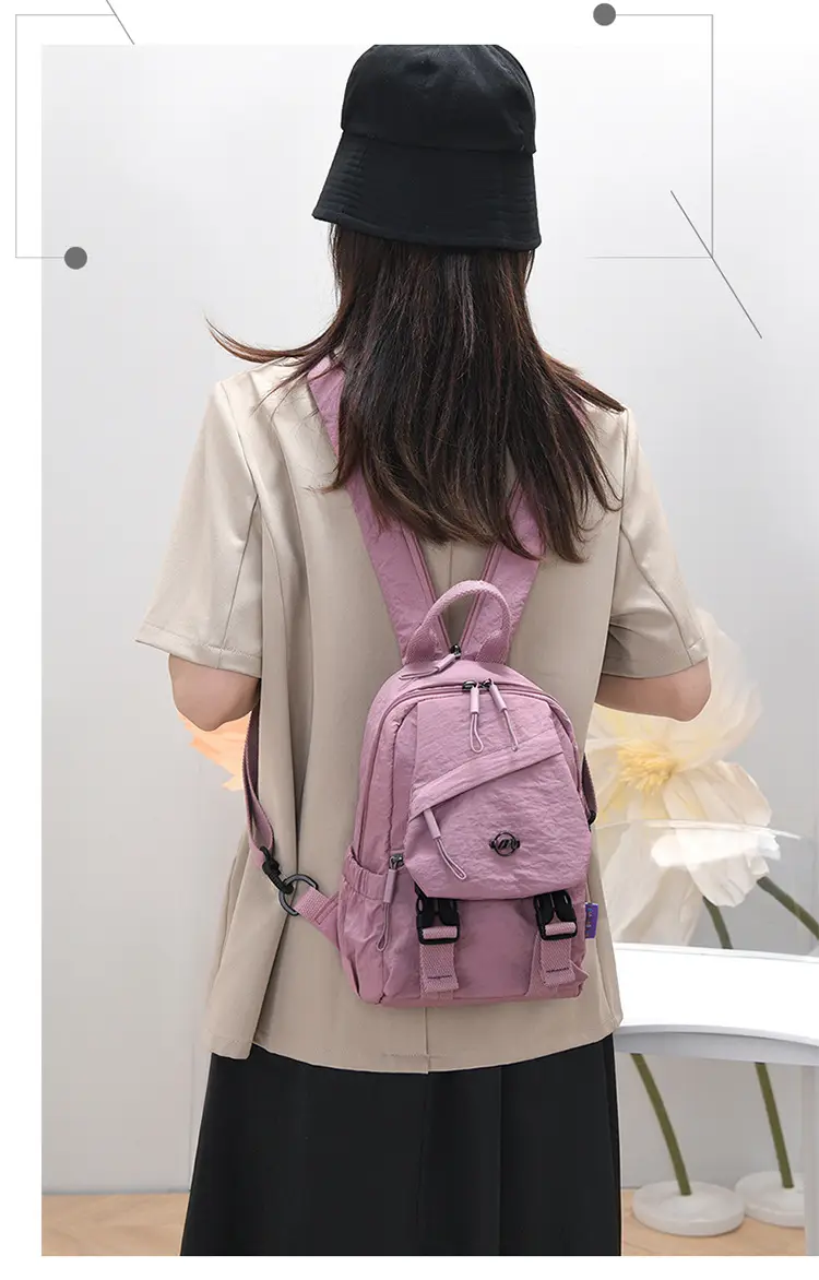 Japanese Style Backpack Yellow Pink Single Shoulder Crossbody — feature 21