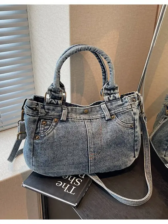 Denim Crossbody Bag Large Capacity 2026