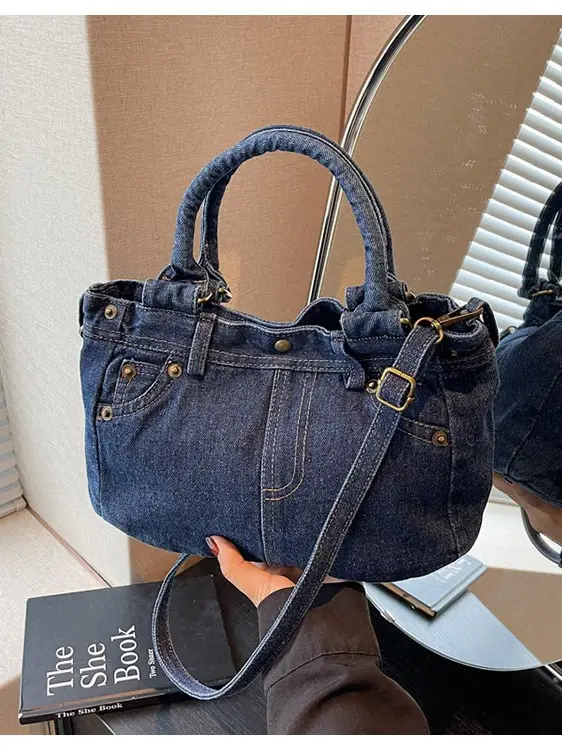 Denim Crossbody Bag Large Capacity 2026