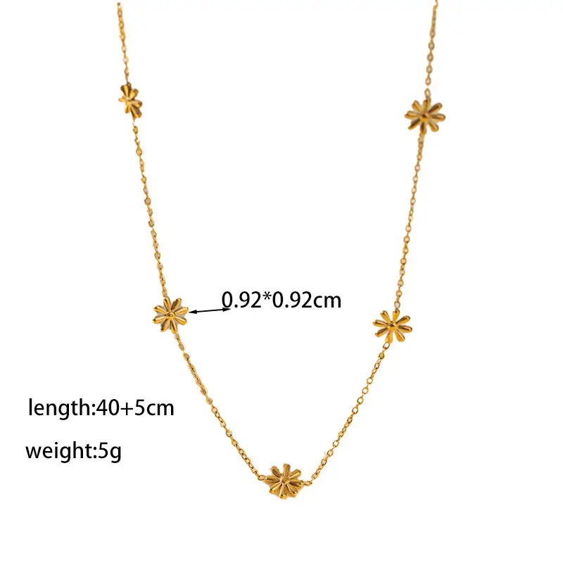 Gold Plated Floral Daisy Necklace for Women — feature 7