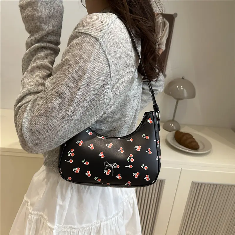 Sweet Cherry Print Crossbody Bag for Women