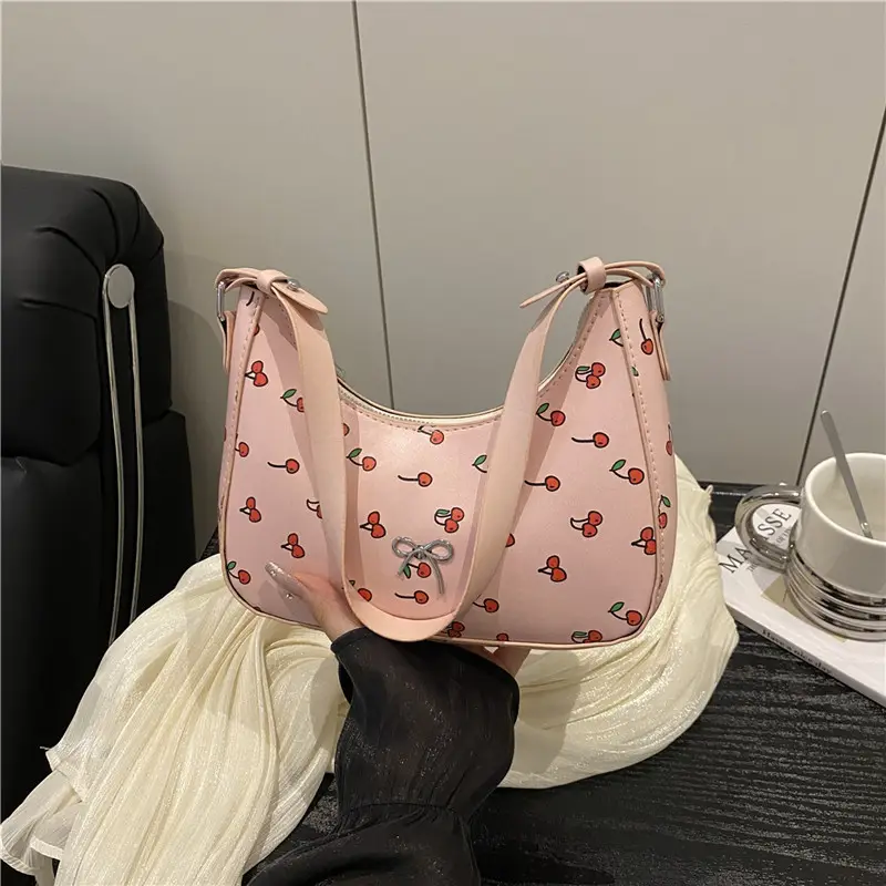 Sweet Cherry Print Crossbody Bag for Women