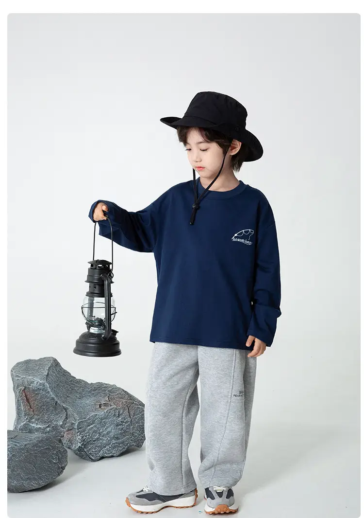Haima Boys Cotton Long Sleeve T-Shirt White Korean Style — feature 17