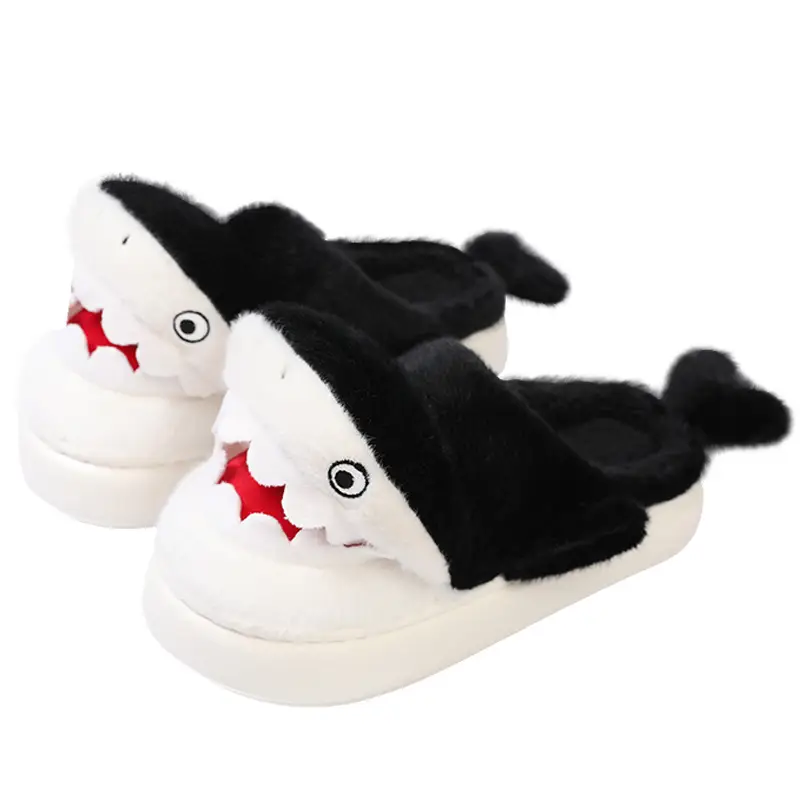 Cartoon Shark Cotton Slippers for Men Winter Warm - Image 8