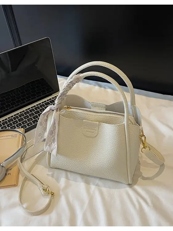 2025 Summer Bucket Bag for Women Brown Leather Commuting Shoulder Crossbody - Image 3