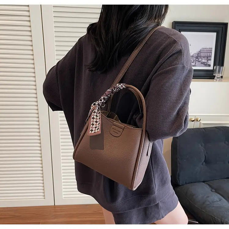 2025 Summer Bucket Bag for Women Brown Leather Commuting Shoulder Crossbody — feature 27