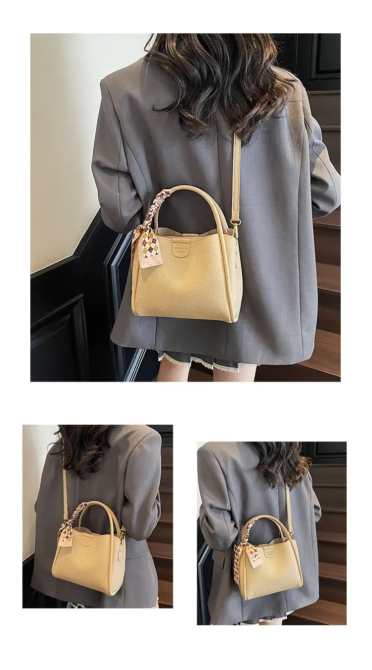 2025 Summer Bucket Bag for Women Brown Leather Commuting Shoulder Crossbody — feature 7