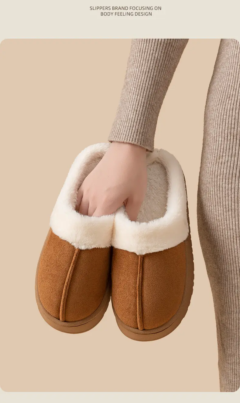 Autumn and Winter Indoor Warm Couple Plush Home Non-Slip Thick-Soled Maternity Slippers Cotton Slippers Thickened Women's Home — feature 11
