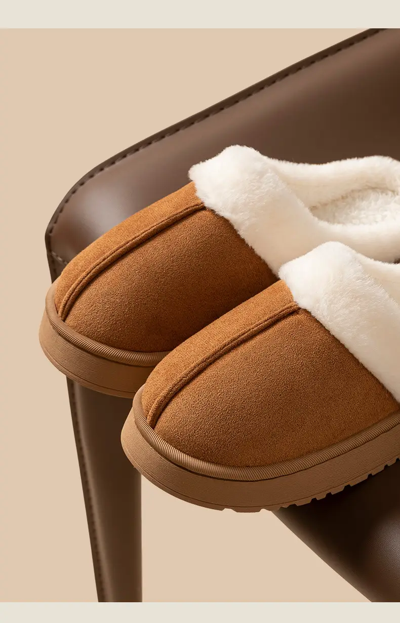 Autumn and Winter Indoor Warm Couple Plush Home Non-Slip Thick-Soled Maternity Slippers Cotton Slippers Thickened Women's Home — feature 6