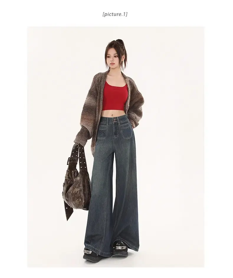 Fleece Lined Wide Leg Jeans for Women — feature 10