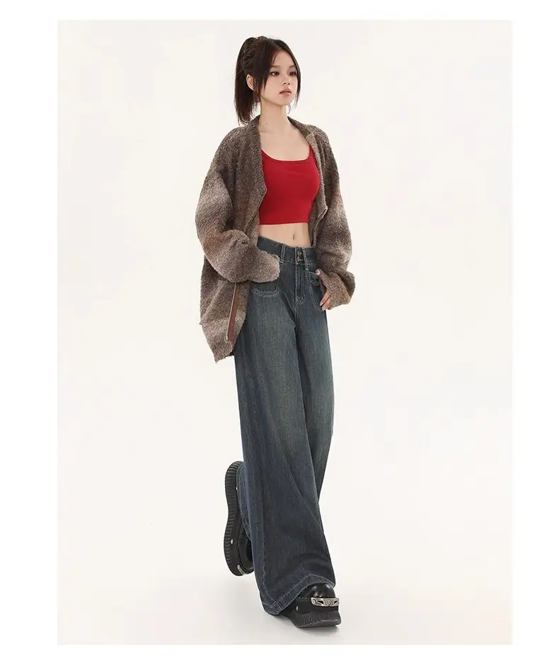 Fleece Lined Wide Leg Jeans for Women — feature 14