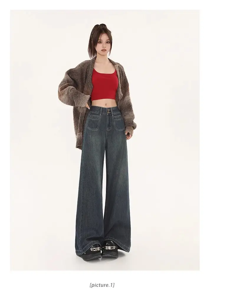 Fleece Lined Wide Leg Jeans for Women — feature 15