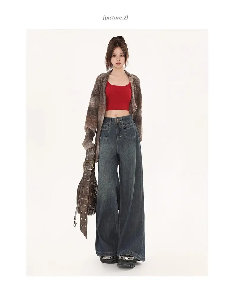 Fleece Lined Wide Leg Jeans for Women — feature 2