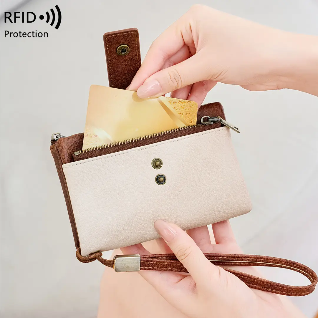 Cross-Border New Rfid Anti-Theft Women's Wallet Multi-Functional 70% off Short Wallet Retro Large-Capacity Coin Purse