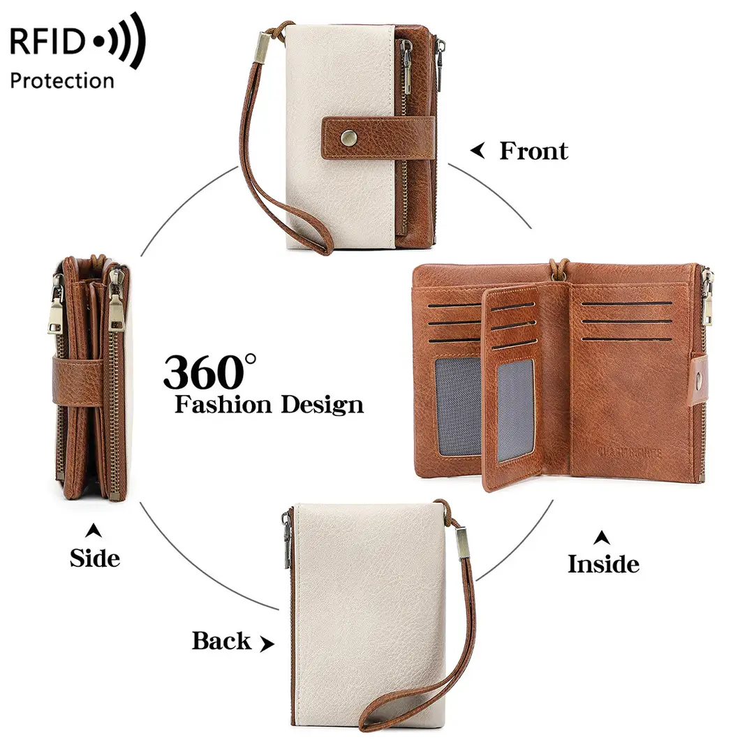 Cross-Border New Rfid Anti-Theft Women's Wallet Multi-Functional 70% off Short Wallet Retro Large-Capacity Coin Purse