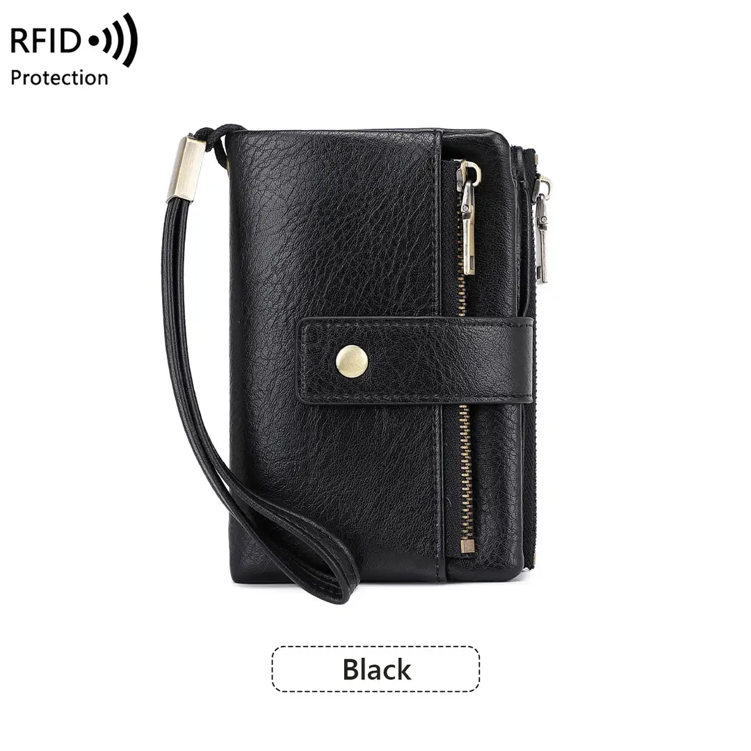 Cross-Border New Rfid Anti-Theft Women's Wallet Multi-Functional 70% off Short Wallet Retro Large-Capacity Coin Purse