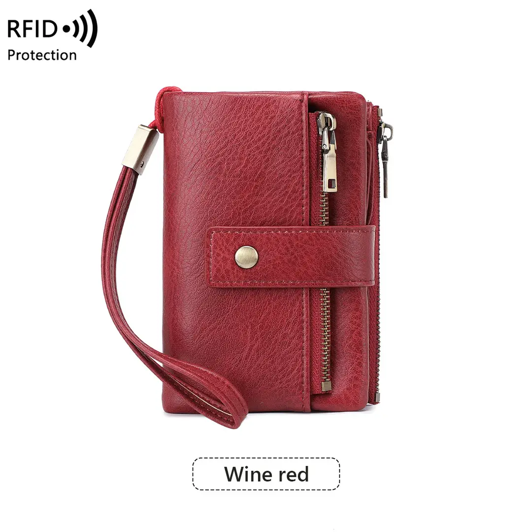 Cross-Border New Rfid Anti-Theft Women's Wallet Multi-Functional 70% off Short Wallet Retro Large-Capacity Coin Purse