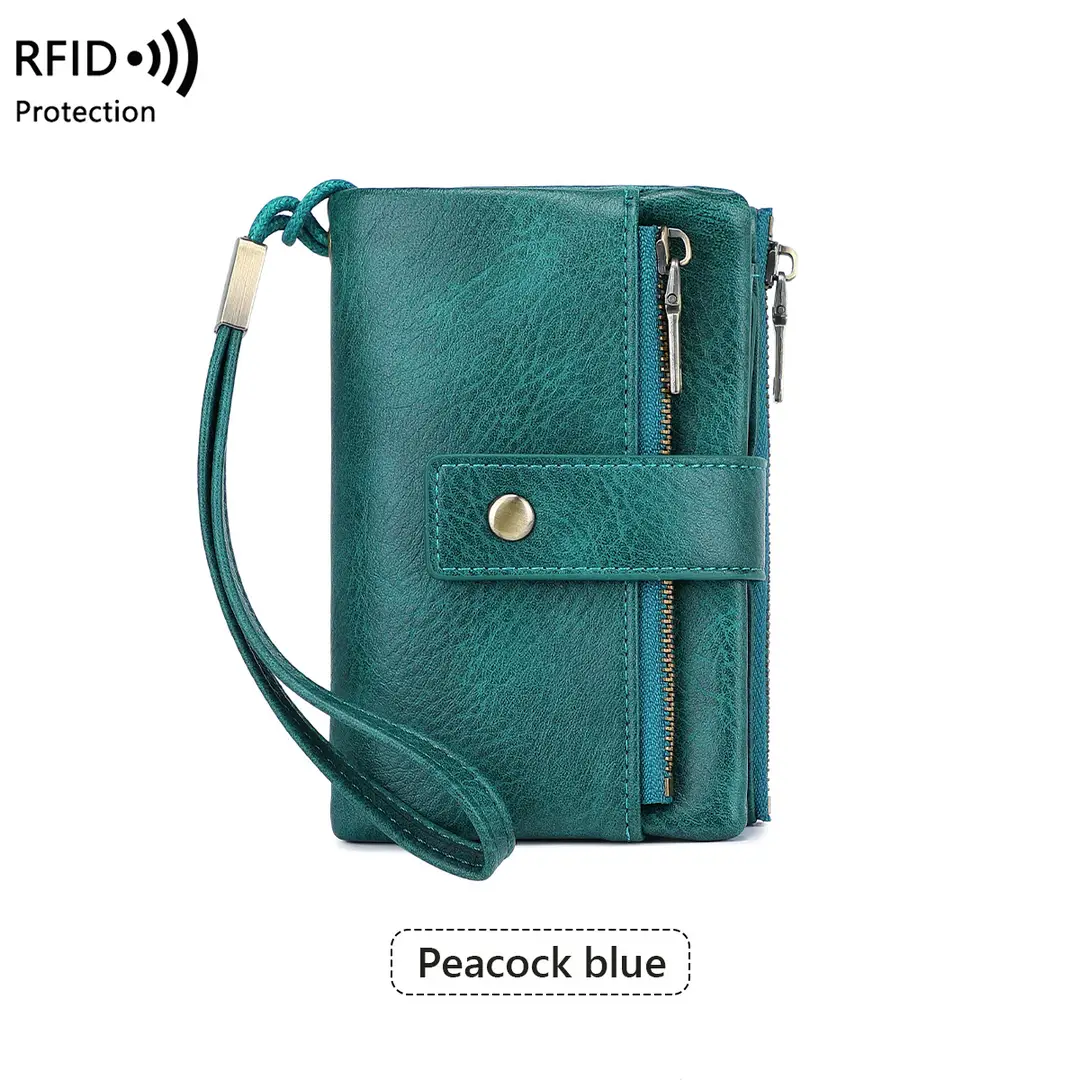 Cross-Border New Rfid Anti-Theft Women's Wallet Multi-Functional 70% off Short Wallet Retro Large-Capacity Coin Purse