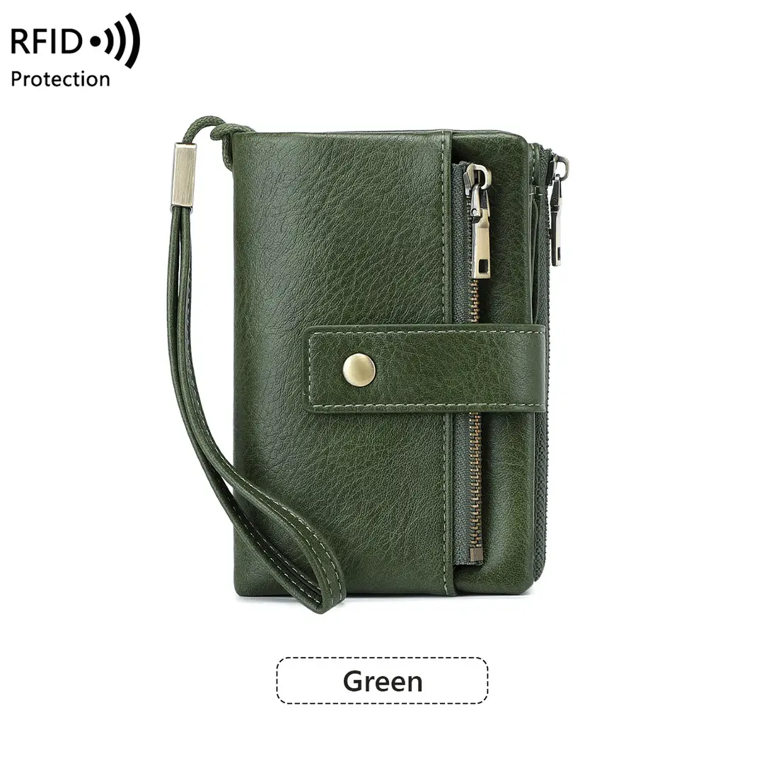 Cross-Border New Rfid Anti-Theft Women's Wallet Multi-Functional 70% off Short Wallet Retro Large-Capacity Coin Purse