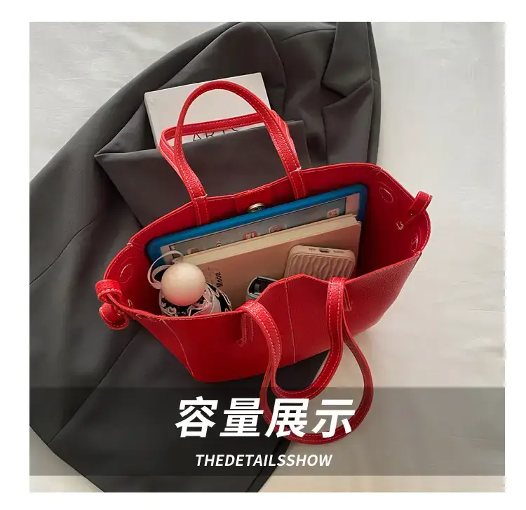 Lightweight Lychee Pattern Tote Bag 2025 Work Commute — feature 7