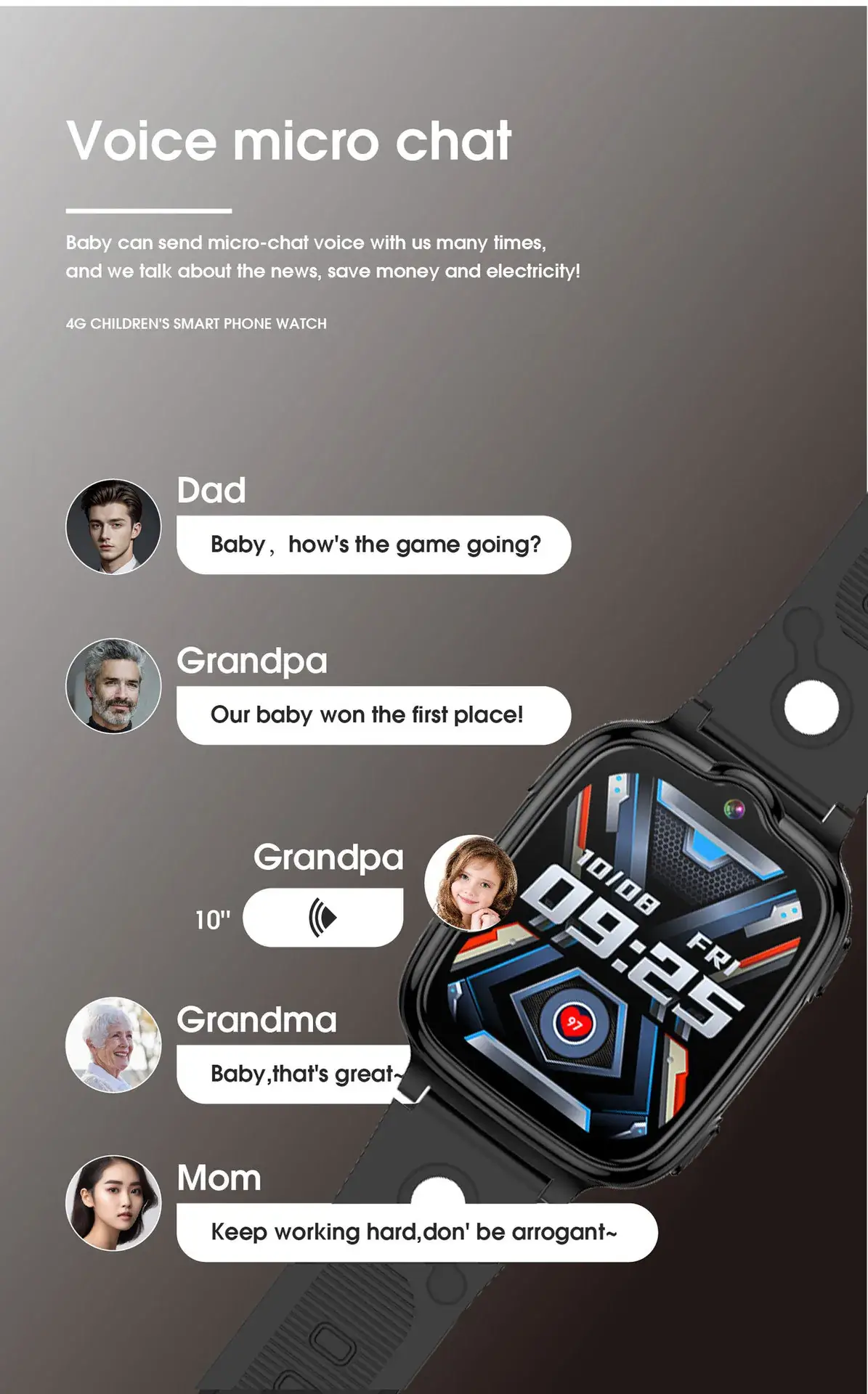 Pink Smart Watch for Kids with Network & Micro Chat Features — feature 10