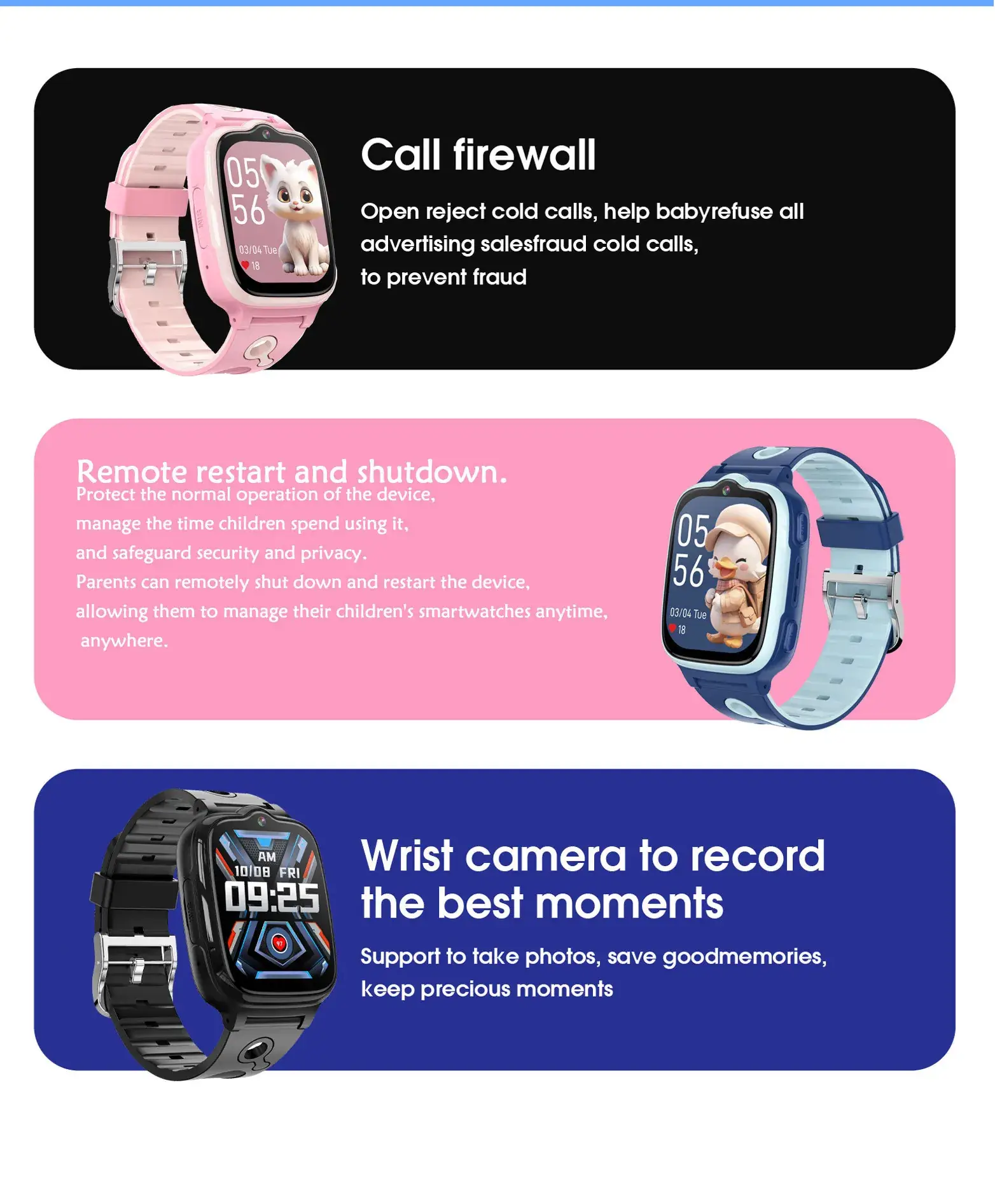 Pink Smart Watch for Kids with Network & Micro Chat Features — feature 5