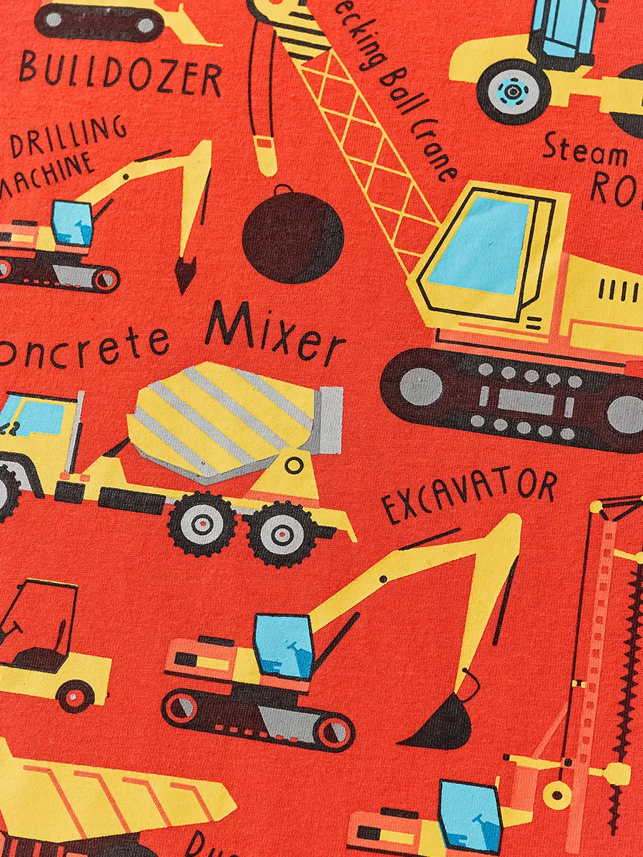 Orange Cartoon T-Shirt for Boys 2025 Spring Autumn - Image 4