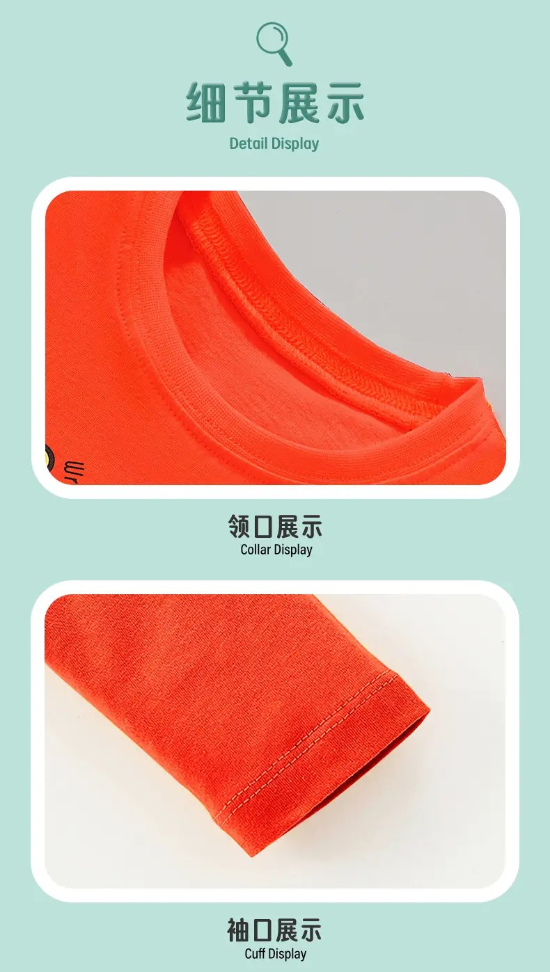 Orange Cartoon T-Shirt for Boys 2025 Spring Autumn — feature 7