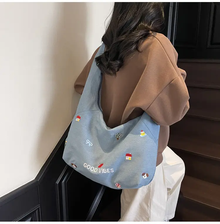 Japanese Embroidered Denim Crossbody Bag for Women — feature 16