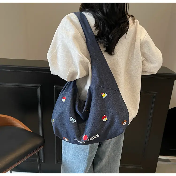 Japanese Embroidered Denim Crossbody Bag for Women — feature 19