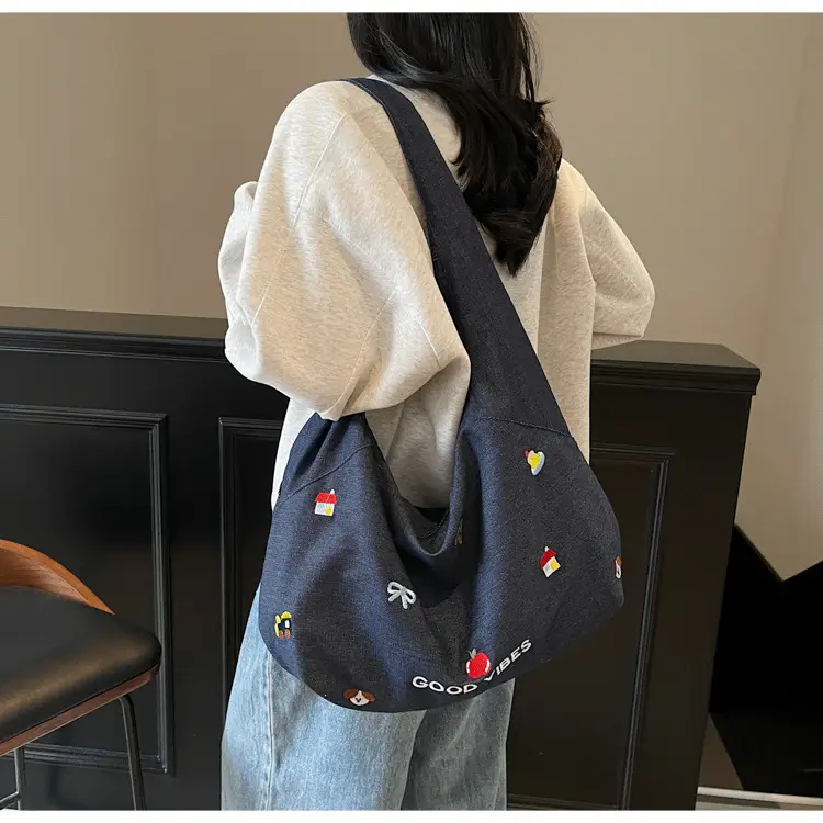 Japanese Embroidered Denim Crossbody Bag for Women — feature 20