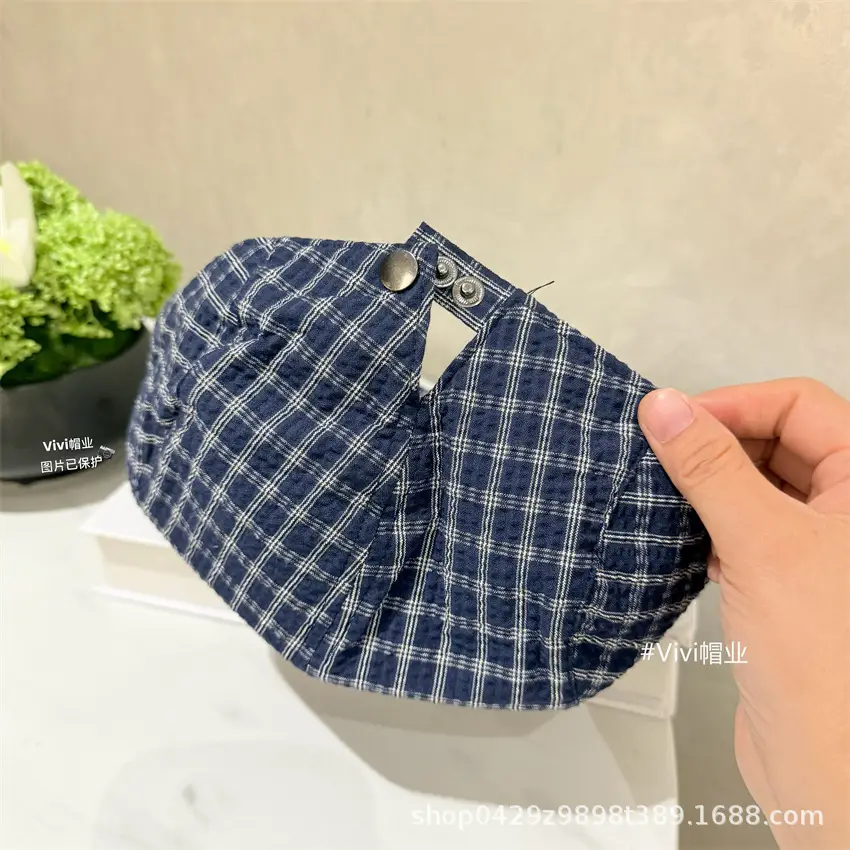 Women Retro Plaid Baseball Cap Spring Summer Thin Breathable — feature 4