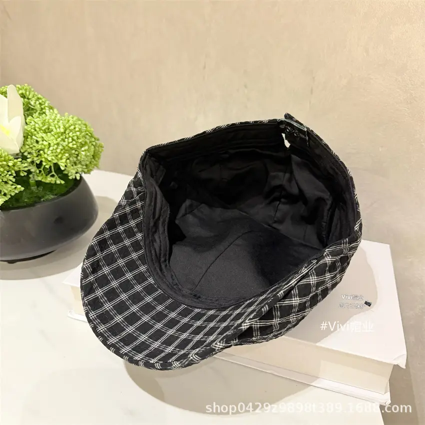 Women Retro Plaid Baseball Cap Spring Summer Thin Breathable — feature 5