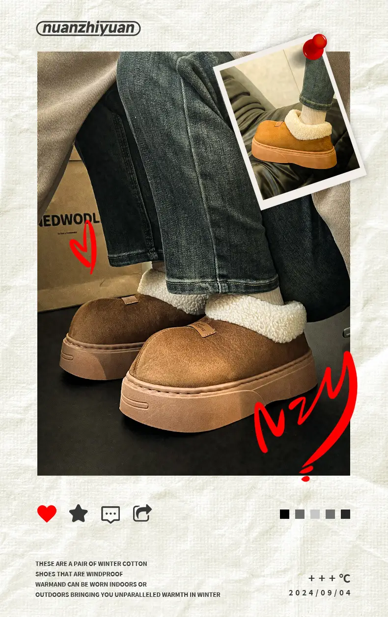 Women Winter Warm Cotton Slippers with Heel Cover — feature 1