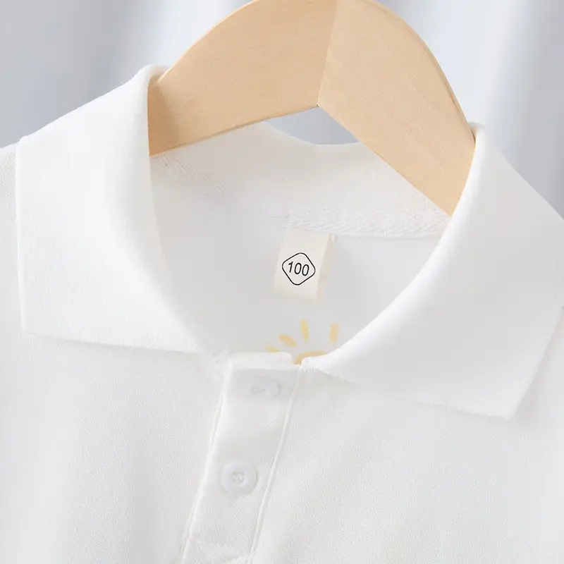 White Cotton Graphic Polo Shirt for Boys Summer 2025 - Image 3