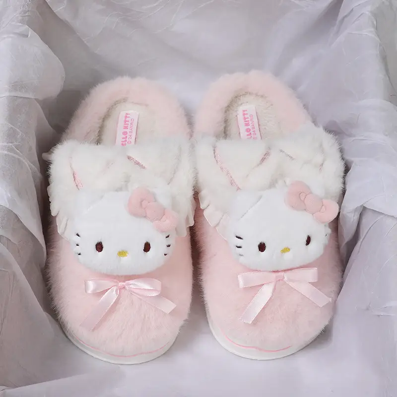 New Sanrio Kt Cat Warm Pink Slippers - Image 4
