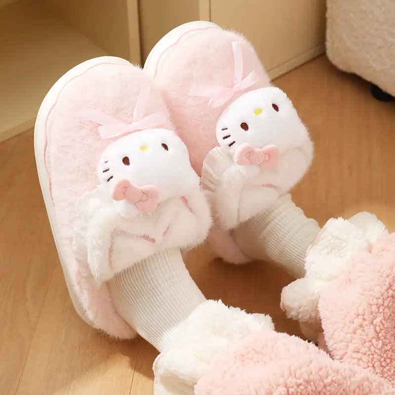 New Sanrio Kt Cat Warm Pink Slippers - Image 6