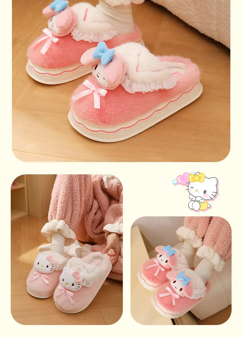 New Sanrio Kt Cat Warm Pink Slippers — feature 17