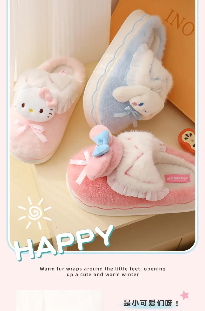 New Sanrio Kt Cat Warm Pink Slippers — feature 5
