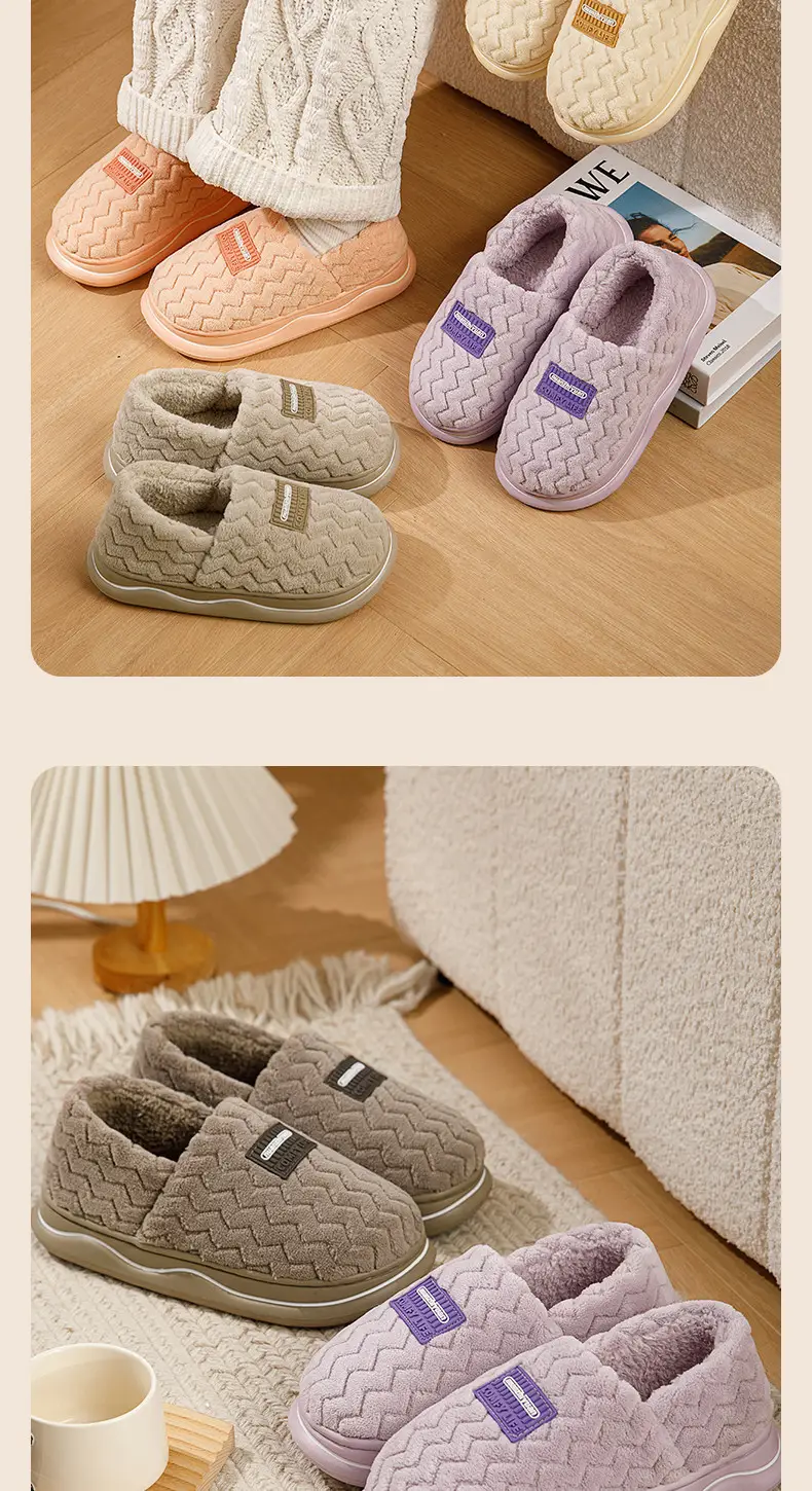 Winter New Cotton Slippers for Women Warm Bag Heel Thickened Bottom Plush — feature 13