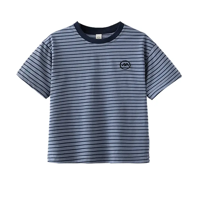 Striped Kids T-Shirt Boys 2025 Summer Medium to XL - Image 5