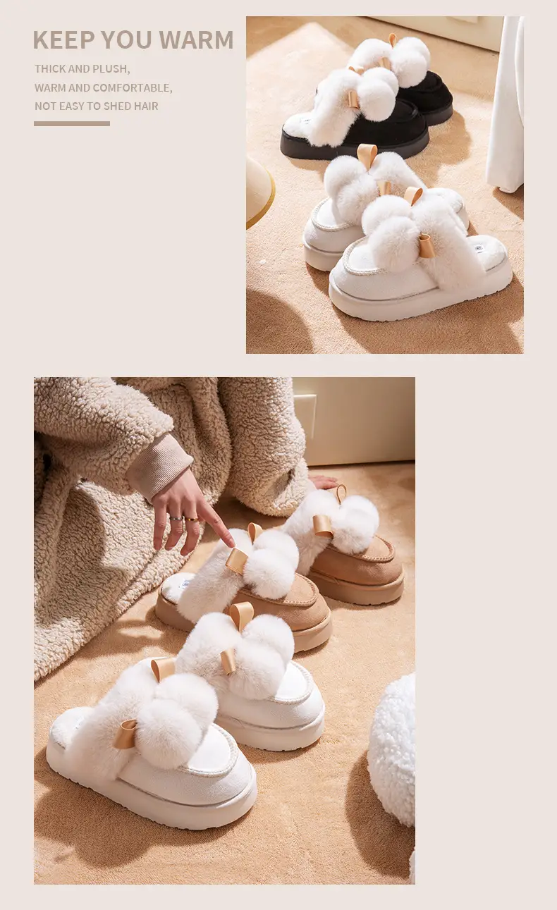 Women Winter Furry Slippers Thick Cotton Warm Indoor — feature 10