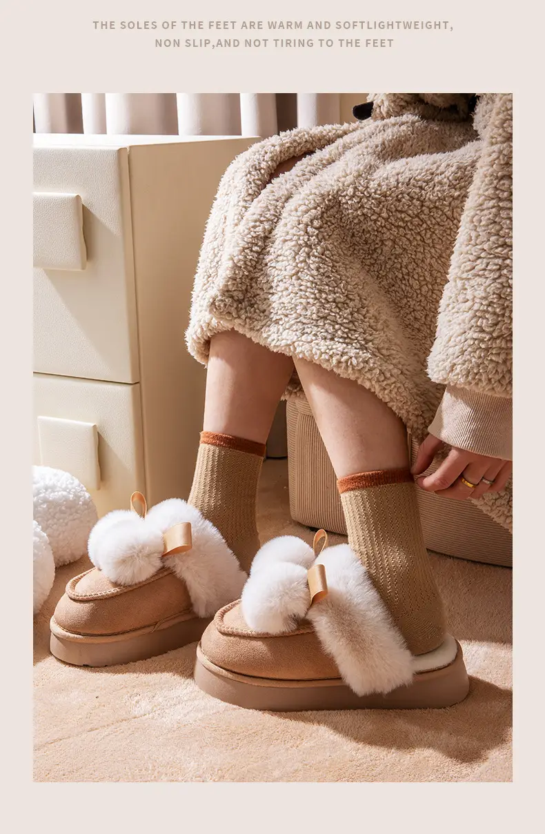 Women Winter Furry Slippers Thick Cotton Warm Indoor — feature 11
