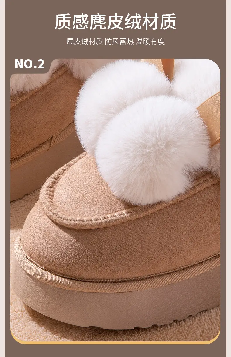 Women Winter Furry Slippers Thick Cotton Warm Indoor — feature 6