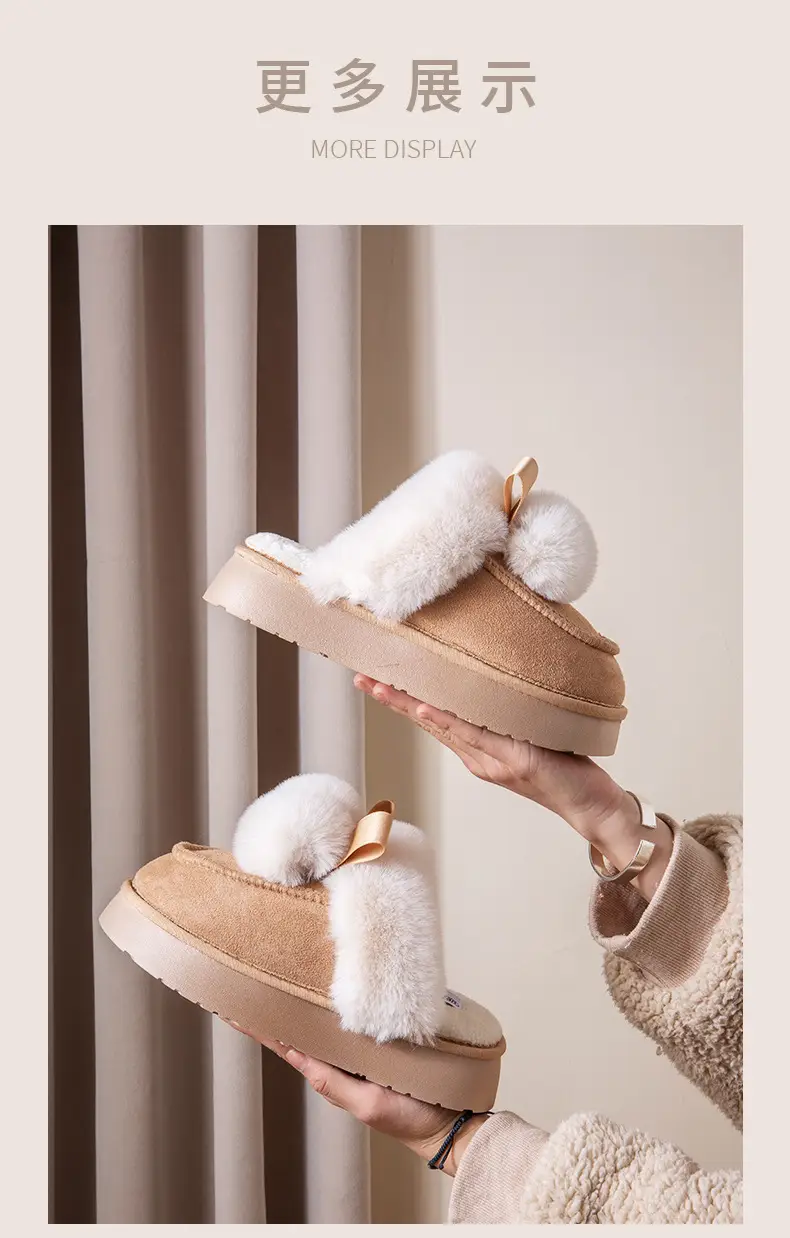 Women Winter Furry Slippers Thick Cotton Warm Indoor — feature 9