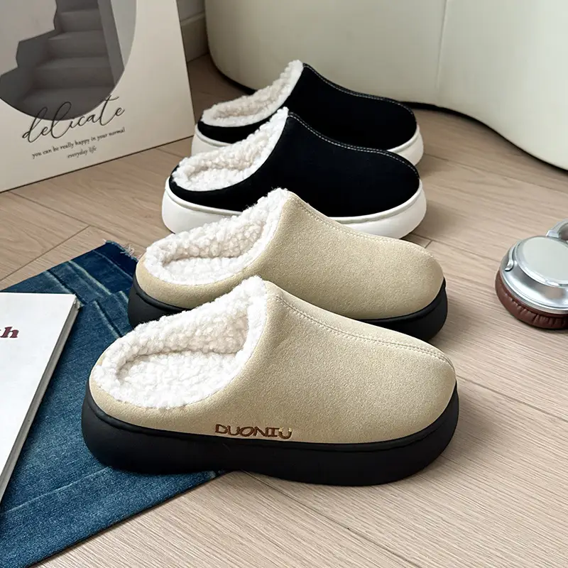 Foreign Trade Cotton Slippers for Women in Autumn and Winter Indoor Non-Slip Thick-Soled Home Toe-Toe Outer Wear Warm and Fashionable Cross-Border Cotton Slippers for Men - Image 6